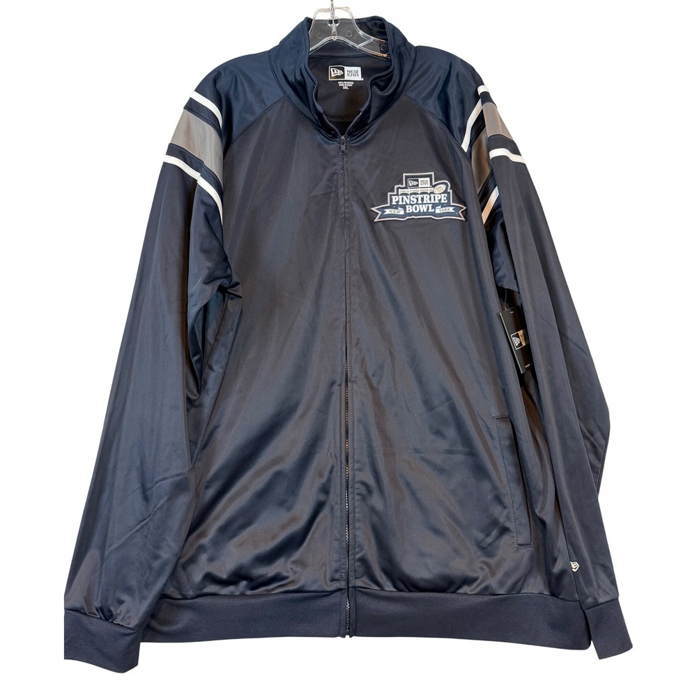 New Era Pinstripe Bowl Track Jacket Men 3XL Navy Full Zip NCAA Yankee Stadium